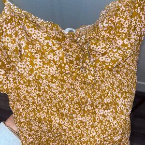 Free People Bardot Bodysuit in Yellow